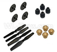 Visuo XS812 Propelers(4pcs)+Main gear(4pcs)+ Motor Gear(4pcs)+Propellers fasen hat(4pcs),Visuo XS812 Parts
